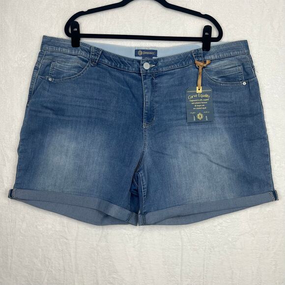 Democracy “Ab"solution Cuffed Jean Shorts 24W Two Pairs‎ New With Tags Blue - Picture 2 of 16